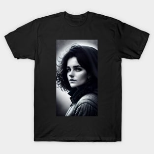 Black and White Portrait of a Girl T-Shirt